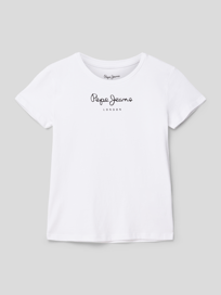 T-Shirt mit Label-Print Modell 'WENDA' von Pepe Jeans Weiß - 3