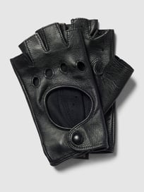 Handschoenen van leer, model 'Florenz' van Roeckl Grijs / zwart - 11