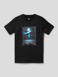 T-Shirt mit Label-Print von Nike Grau / Schwarz - 2