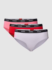 Slip mit elastischem Logo-Bund im 3er-Pack Modell 'Hipster' von HUGO Rot - 48