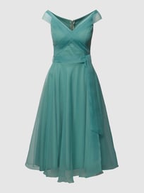 Cocktailjurk met stoffen riem van TROYDEN COLLECTION Groen - 15