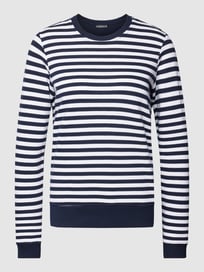Sweatshirt met streepmotief van Montego Blauw / turquoise - 1