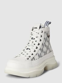 High top sneakers met labelprint, model 'LUNA' van Karl Lagerfeld Wit - 12