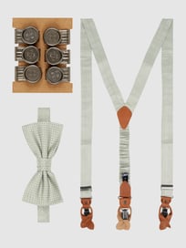 Fliege mit Hosenträgern im Set von Prince Bowtie Grün - 28
