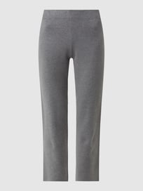 Gebreide broek van viscosemix, model 'Olivie' van Vila Grijs / zwart - 33