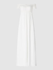 Umstandsbrautkleid aus Spitze und Chiffon  von Luxuar Weiß - 48