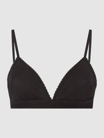 Bralette aus Mesh mit Glitter-Effekt Modell 'Twiggie' von Becksöndergaard Grau / Schwarz - 39