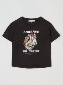 Boxy Fit T-Shirt aus Slub Jersey von Garcia Grau / Schwarz - 42