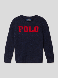 Strickpullover mit Label-Print von Polo Ralph Lauren Kids Blau / Türkis - 1