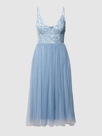 Cocktailkleid mit Pailettenbesatz von LACE & BEADS Blau / Türkis - 32