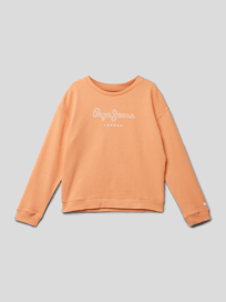 Sweatshirt met labelprint, model 'ROSE' van Pepe Jeans Oranje - 28