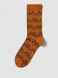 Sokken met all-over motiefprint, model 'bennie' van Thought Oranje - 16
