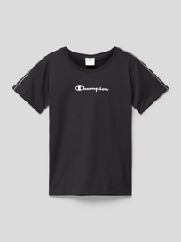 T-Shirt mit Label-Details von CHAMPION Grau / Schwarz - 31