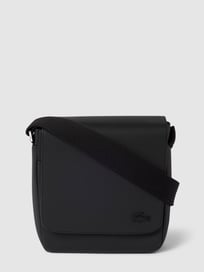 Umhängetasche mit Label-Detail Modell 'FLAP CROSSOVER' von Lacoste Grau / Schwarz - 41