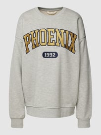 Sweatshirt met labelstitching van REVIEW Grijs / zwart - 33