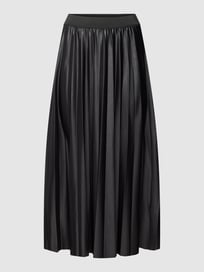 Midirok met plissévouwen, model 'nitban' van Vila Grijs / zwart - 26
