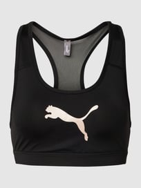Bustier met labeldetail, model 'Mid Impact' van PUMA PERFORMANCE Grijs / zwart - 2
