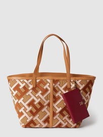 Shopper met all-over logo van Tommy Hilfiger Bruin - 30