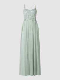 Abendkleid aus Mesh mit Zierperlen  von Jake*s Cocktail Grün - 44