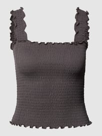 Crop Top in Smok-Optik von REVIEW Grau / Schwarz - 2