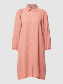 Hemdblusenkleid mit Viskose-Anteil in unifarbenem Design von Jake*s Casual Orange - 38