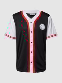 T-Shirt mit Knopfleiste von KARL KANI Grau / Schwarz - 23