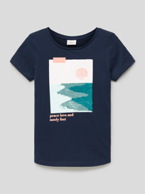 T-shirt met applicatie van pailletten van s.Oliver RED LABEL Blauw / turquoise - 39