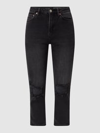 Korte straight fit jeans met stretch  van REVIEW Grijs / zwart - 28