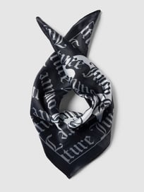 Schal mit Label-Print Modell 'TULIP FOULARDS' von Juicy Couture Grau / Schwarz - 27