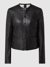 Regular fit leren jack in bikerlook  van Gipsy Grijs / zwart - 32