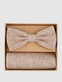 Fliege mit Einstecktuch im Set von Prince Bowtie Weiß - 35
