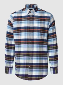 Vrijetijdsoverhemd met borstzak van Christian Berg Men Blauw / turquoise - 10