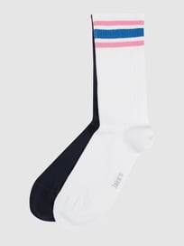 Sokken met stretch per 2 paar  van Jake*s Casual Blauw / turquoise - 16