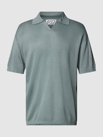 Poloshirt met ribboorden, model 'ARNO' van JAKE*S STUDIO MEN Blauw / turquoise - 22