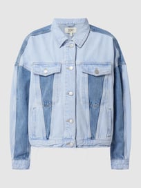 Jeansjack in patchworklook van edc By Esprit Blauw / turquoise - 40