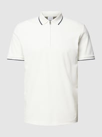 Poloshirt met korte ritssluiting van Selected Homme Wit - 15