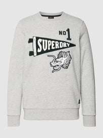Sweatshirt mit Label-Print von Superdry Grau / Schwarz - 40