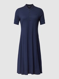 PLUS SIZE polojurk met labelstitching, model 'LILLIANNA' van Lauren Ralph Lauren Curve Blauw / turquoise - 16