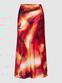 Midirok met all-over-motief, model 'SATIN' van DKNY Oranje - 43