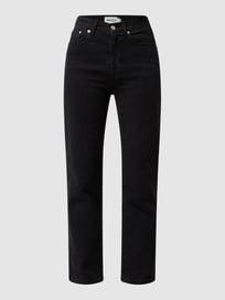 Straight fit high waist jeans met stretch  van NA-KD Grijs / zwart - 34