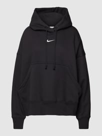 Hoodie mit Känguru-Tasche und Logo-Detail von Nike Grau / Schwarz - 15