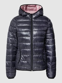 Gewatteerd jack met labeldetail van QS by s.Oliver Grijs / zwart - 17