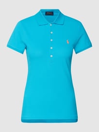 Slim Fit Poloshirt mit Logo-Stitching Modell 'JULIE' von Polo Ralph Lauren Blau / Türkis - 17