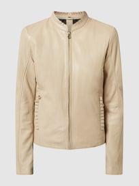Regular fit leren jack van lamsleer van Gipsy Wit - 5