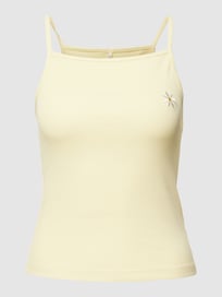 Top mit floralem Stitching von Only Gelb - 25