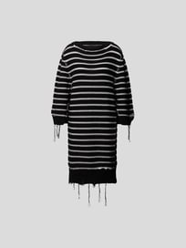 Strickkleid im Destroyed-Look von MM6 Maison Margiela Grau / Schwarz - 4