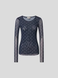 Longsleeve mit Allover-Logo von BAUM & PFERDGARTEN Blau / Türkis - 30