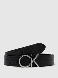 Ledergürtel mit Pinschließe Modell 'RE-LOCK CK REV BELT' von CK Calvin Klein Grau / Schwarz - 21