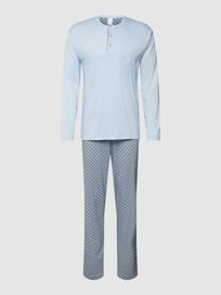 Pyjama mit Allover-Muster Modell 'RELAX' von Calida Blau / Türkis - 8
