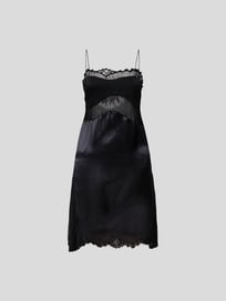Minikleid mit Spitzenbesatz von Victoria Beckham Grau / Schwarz - 1
